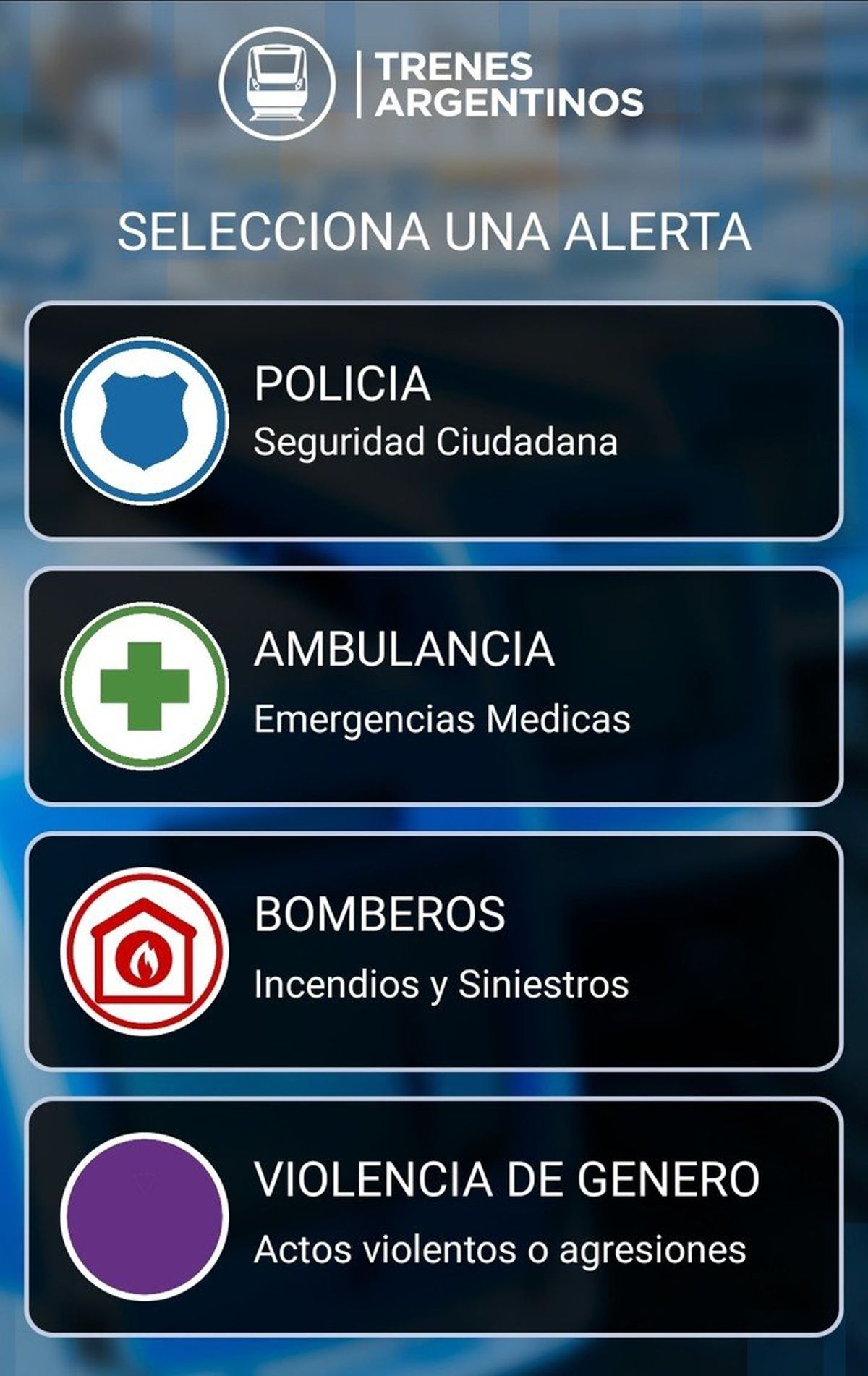 "Trenes Seguros", la nueva aplicaci&oacute;n para pedir auxilio.