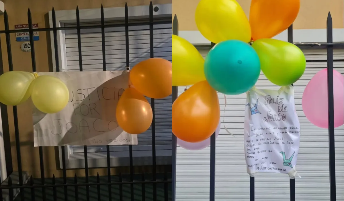 El mensaje de los vecinos en la casa del nene. 