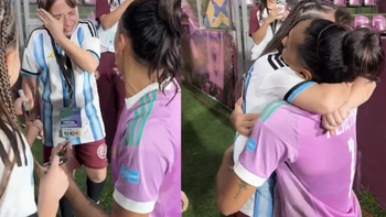 Una nena hincha de Lanús y la emoción al conocer a su ídola de la Selección Argentina