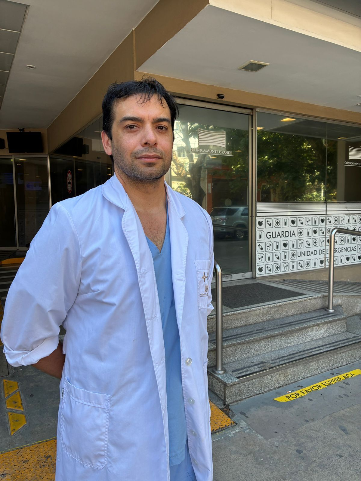 Leonardo Indaburo, médico emergentólogo de la Clínica Monte Grande.