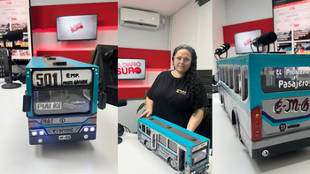 Monte Grande: una vecina crea colectivos de madera inspirados en líneas reales