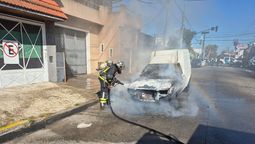 banfield: se incendio una camioneta en plena avenida santa fe