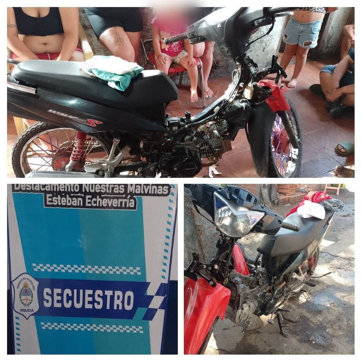 Además de los tres detenidos, incautaron una moto en los allanamientos de Esteban Echeverría.
