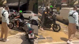 robaron una moto y escaparon a los tiros frente a una clinica en lanus