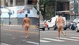insolito: un hombre corrio desnudo por la avenida del libertador