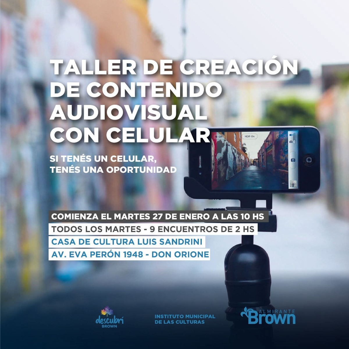 Flyer difundido por el Instituto de Cultura de Almirante Brown.