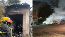 almirante brown: dos incendios destruyeron un galpon y un auto en san jose