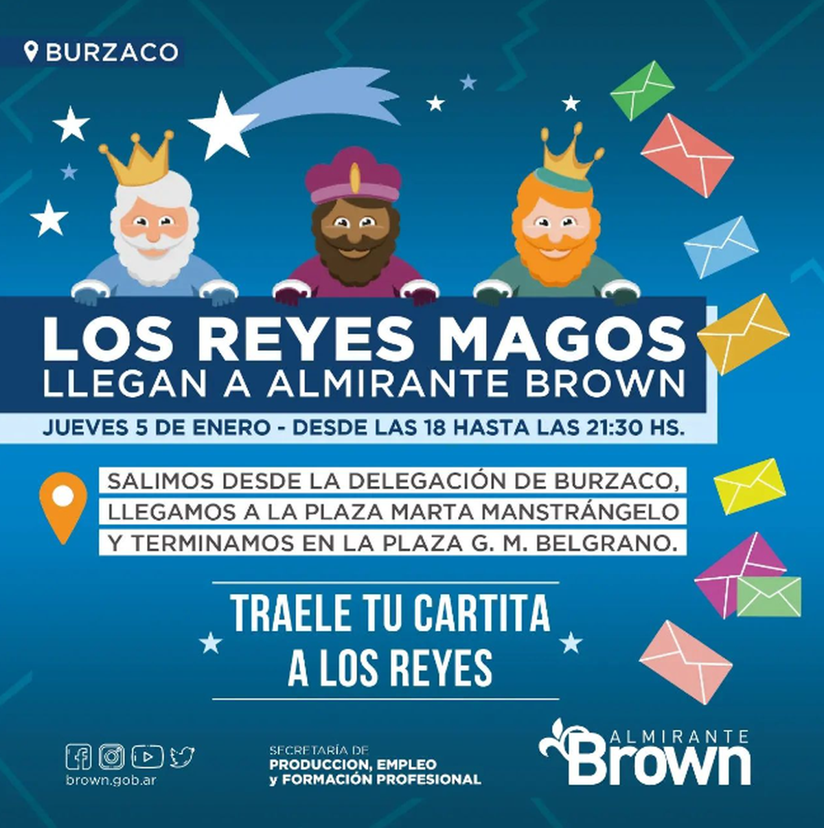 Los Reyes Magos recorrerán Burzaco, Almirante Brown.