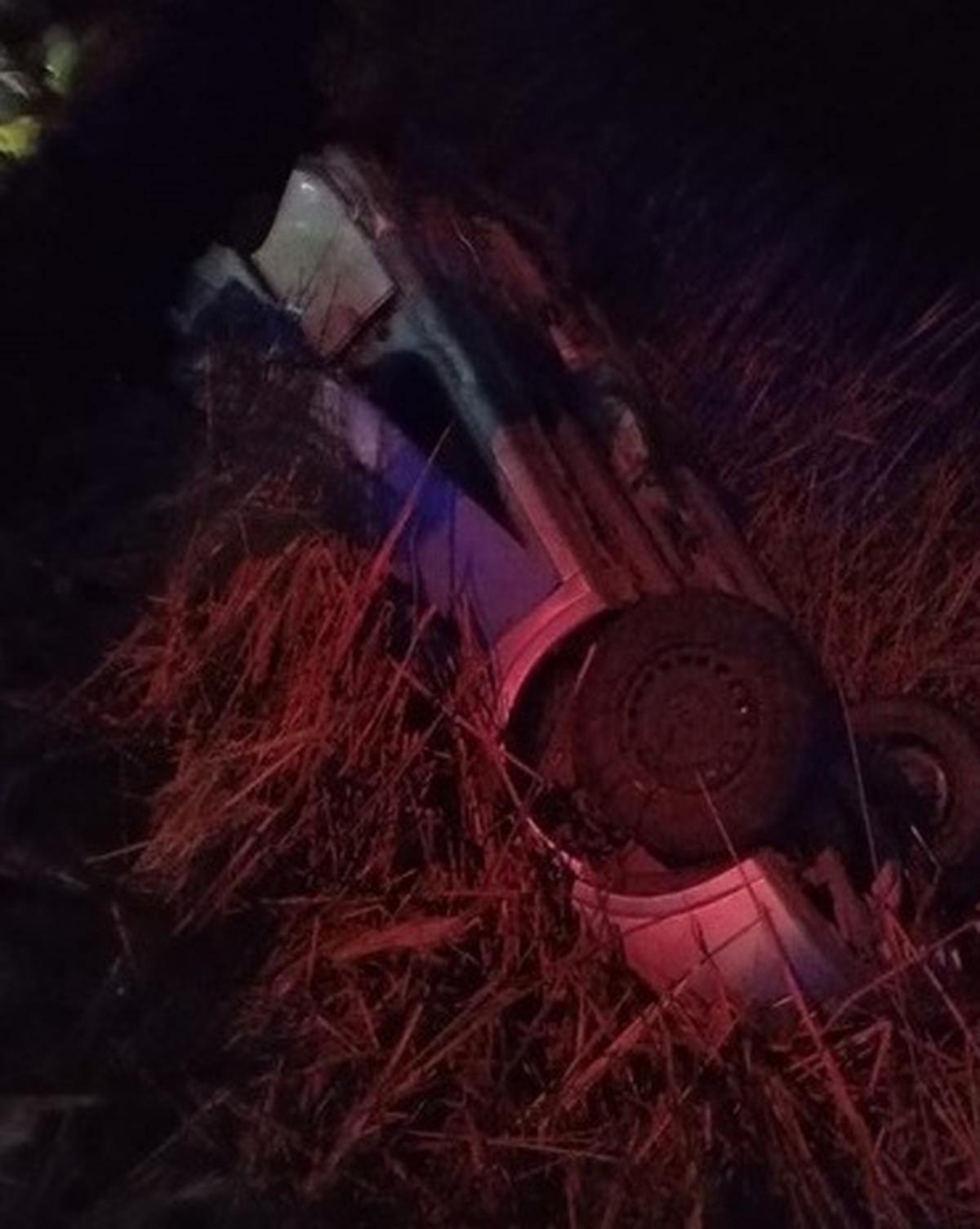 El auto en el que viajaba la familia.