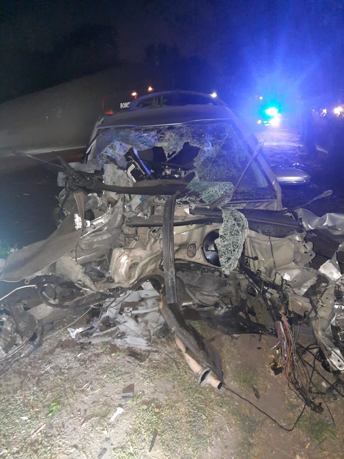 El tremendo impacto del auto en la Ruta 210.