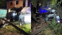 almirante brown: patrullero choco el frente de una casa en una persecucion policial