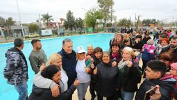 el jagüel: inauguraron el natatorio municipal en el campo de deportes santa maria