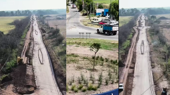 Ezeiza: avanza la pavimentación de la ruta en Camino Real