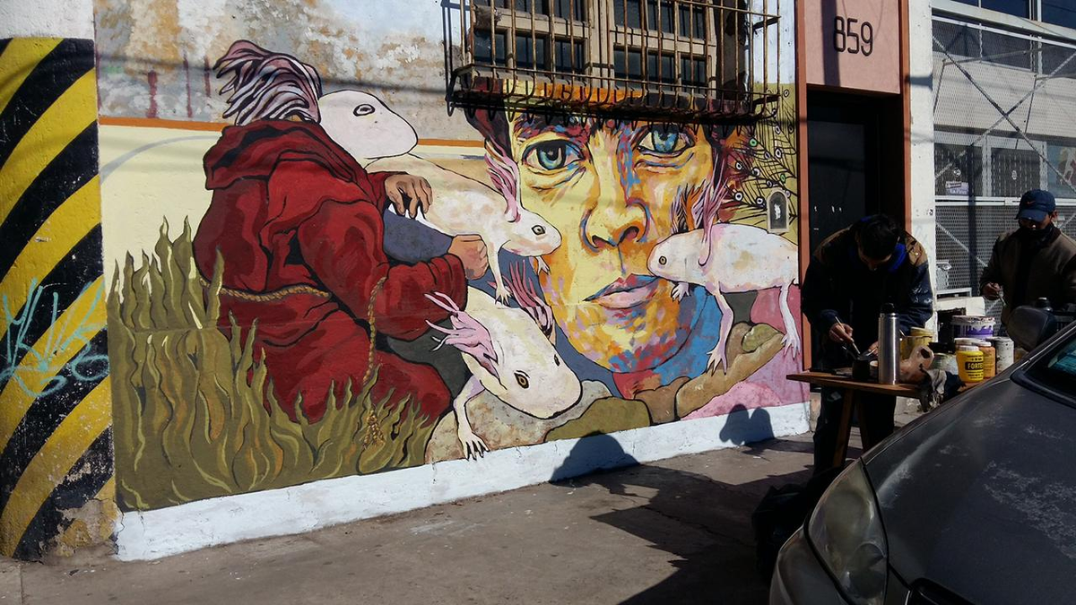 Uno de los murales de Fernando Izaguirre.