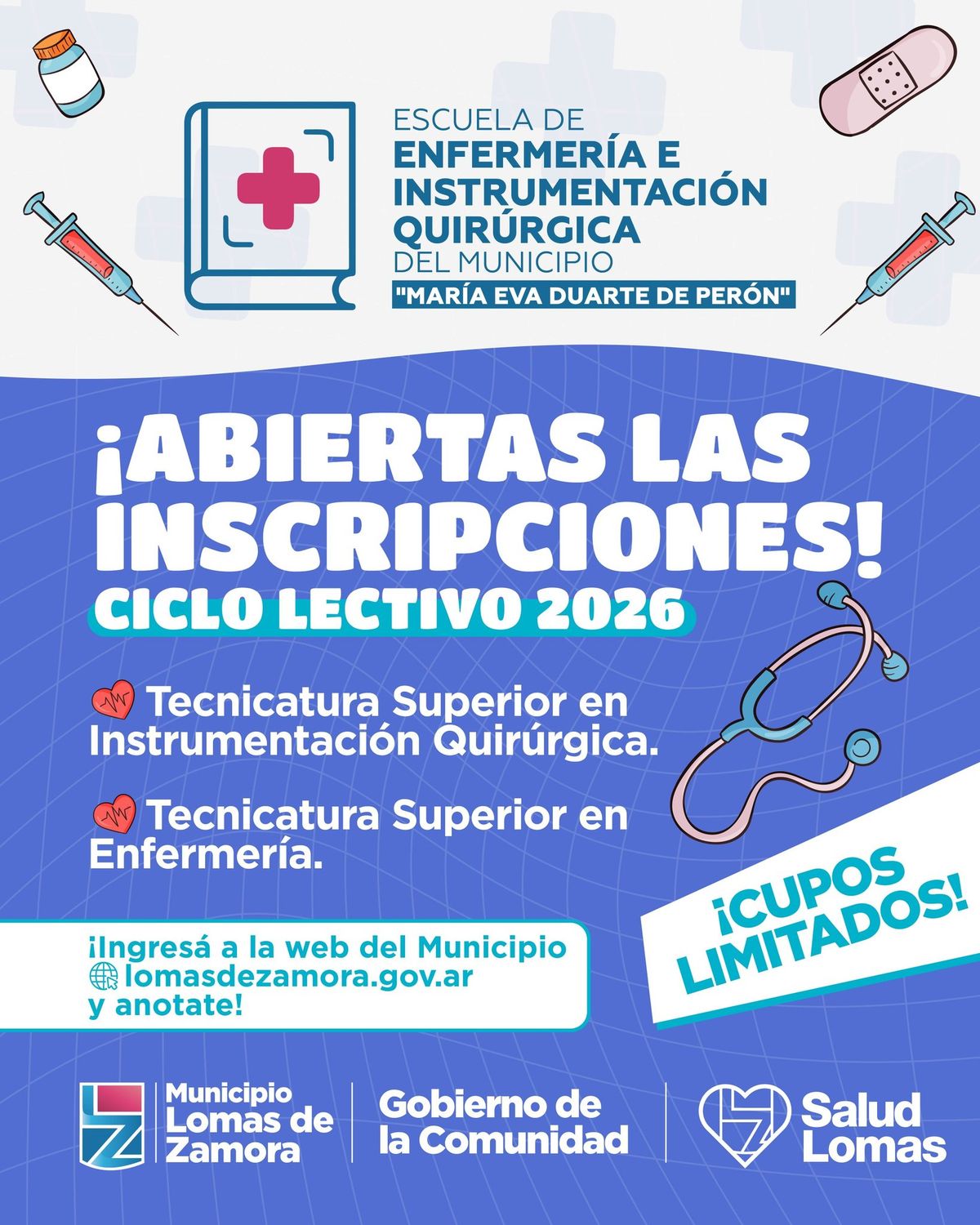 Abrieron la inscripci&oacute;n en la Escuela de Enfermer&iacute;a e Instrumentaci&oacute;n Quir&uacute;rgica de Lomas.