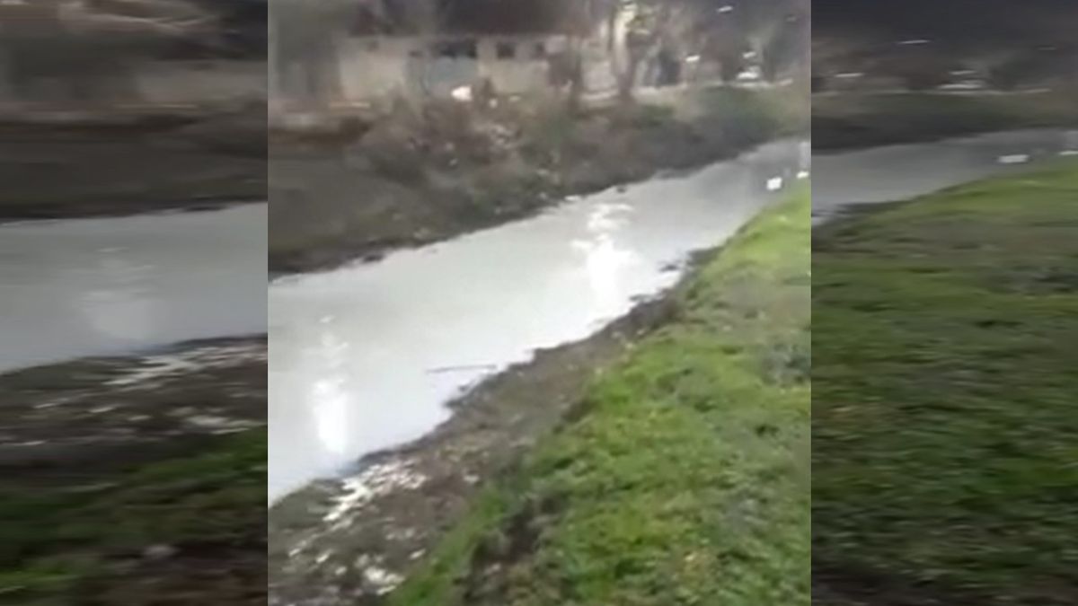 No es nieve el Arroyo del Rey apareció con agua blanca entre Burzaco y