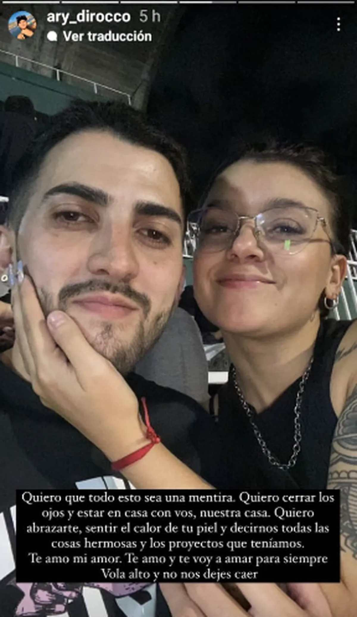 La foto que compartió Ariadna, novia de Nacho, en sus redes sociales.