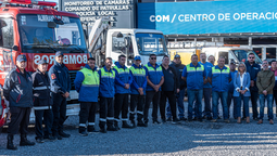 bomberos de almirante brown viajaron a bahia blanca para colaborar en la reconstruccion