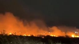 siguen los incendios de pastizales en almirante brown: las llamas se vieron desde distintos puntos de glew