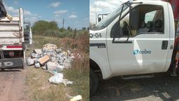 San Vicente: infraccionaron a una empresa subcontratada de Edesur por arrojar residuos en la Ruta 6