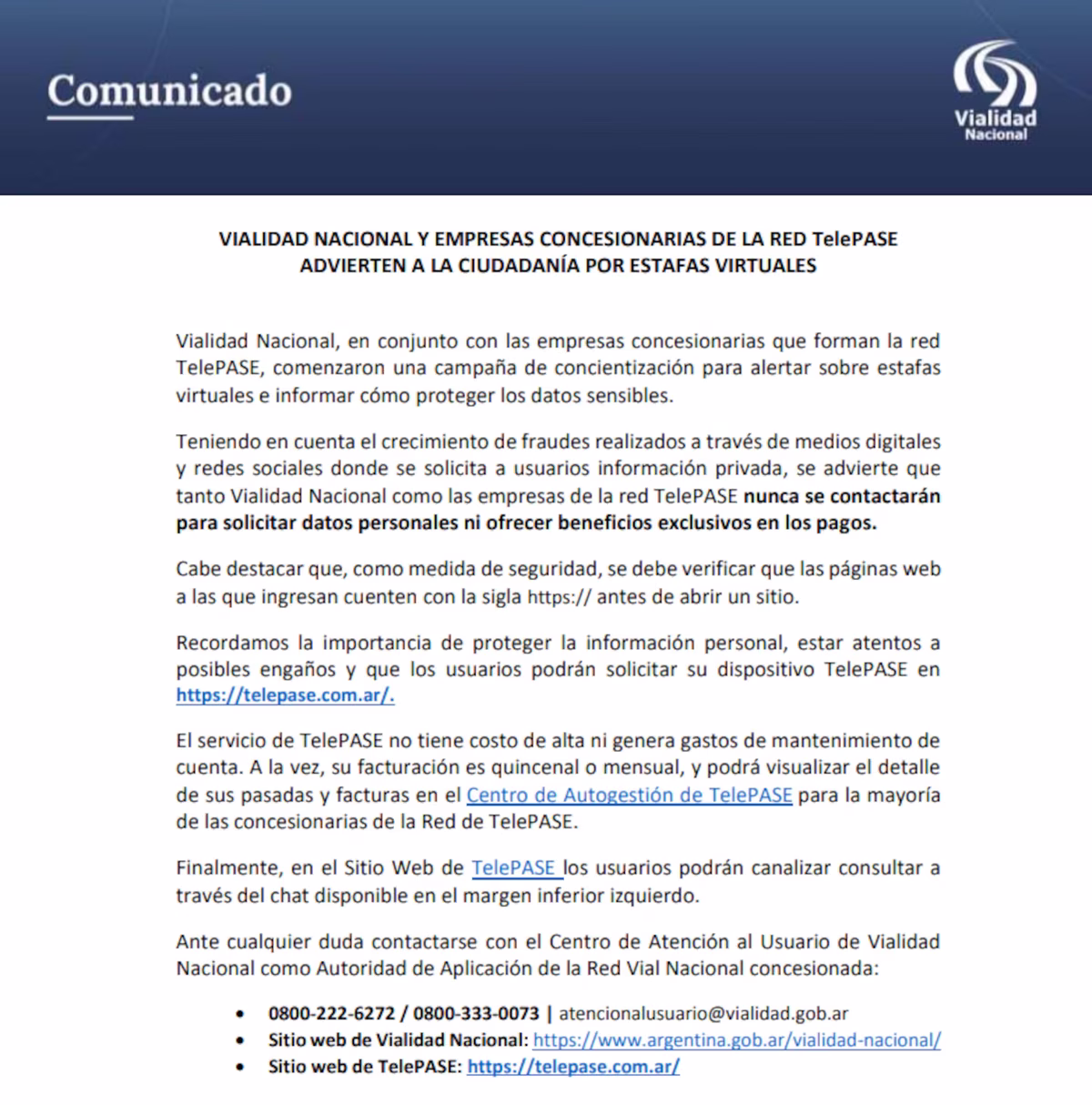 Estafa virtual a usuarios del TelePASE: de qué se trata y cómo evitarla
