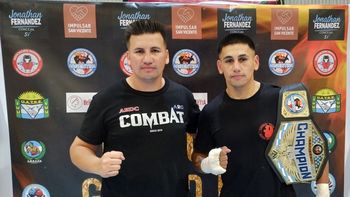 Cristian Fernández, de Alejandro Korn, se consagró campeón nacional de full contact en su casa
