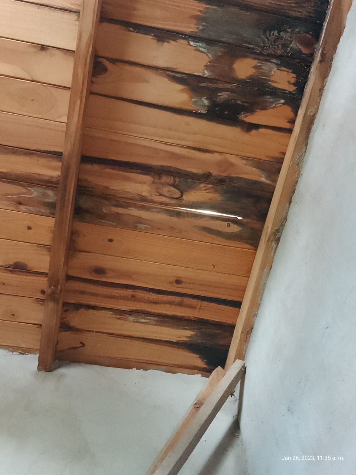 Terror para una familia de Lomas: un rayo les voló el techo de su casa