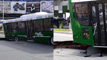 Un colectivo se hundió en un bache sobre Pavón en Avellaneda: hay demoras en el tránsito