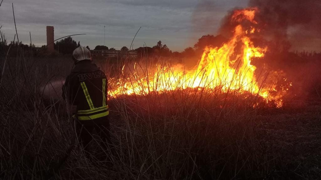 Bomberos de Lomas de Zamora y Esteban Echeverría trabajan para extinguir las llamas.