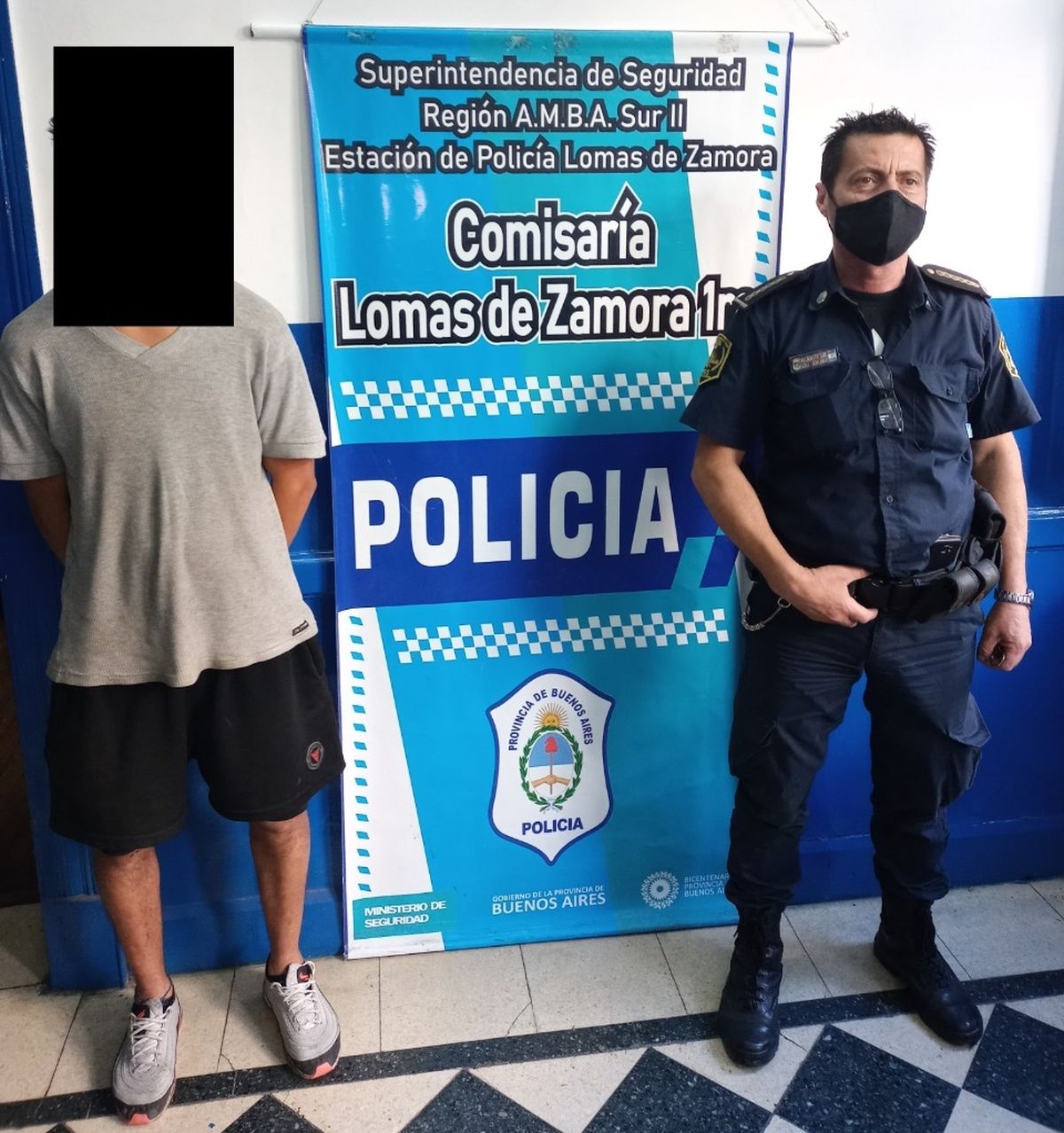 El delincuente detenido en la Comisar&iacute;a 1&ordf; de Lomas de Zamora.