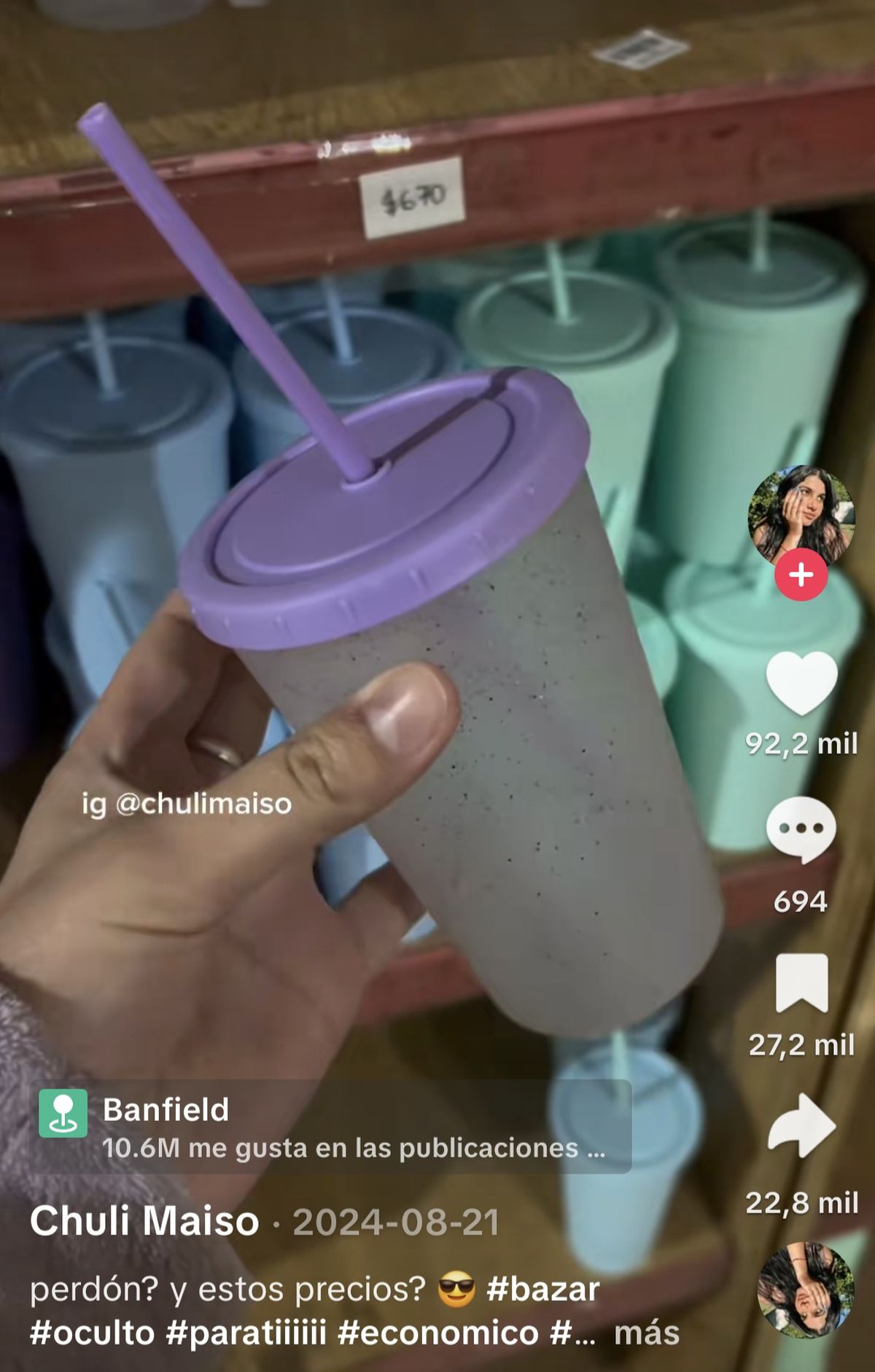 Uno de los videos que se hizo viral, en el que cuentan los distintos precios de los productos.