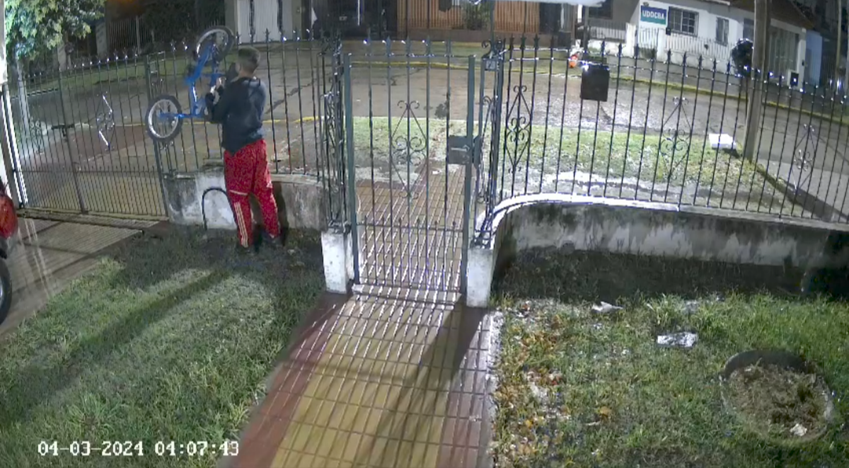 Imágenes del robo en la vivienda de Alejandro Korn.