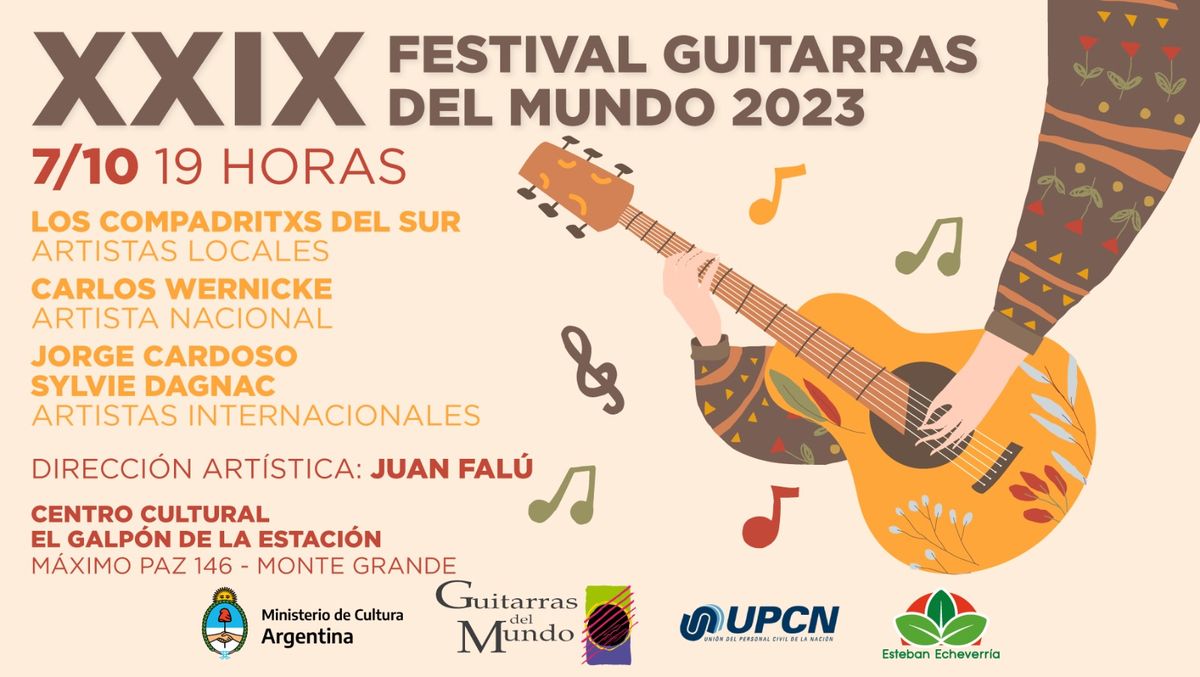 El Festival Guitarras del Mundo se llevará a cabo el sábado en Monte Grande.  