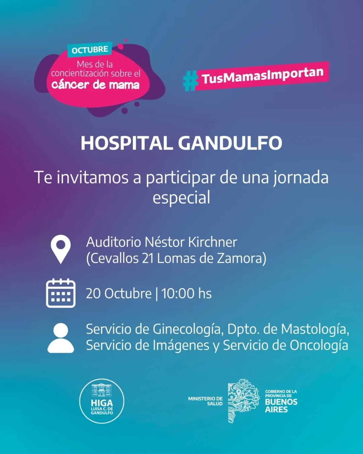 El Hospital Gandulfo se suma al Mes de la Concientización sobre el Cáncer de Mama con una jornada abierta a la comunidad.