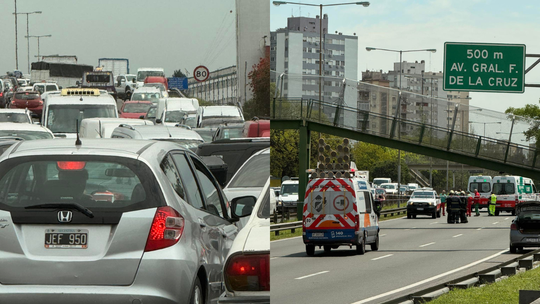 Cayó un puente peatonal en la General Paz y genera caos en los accesos desde Zona Sur