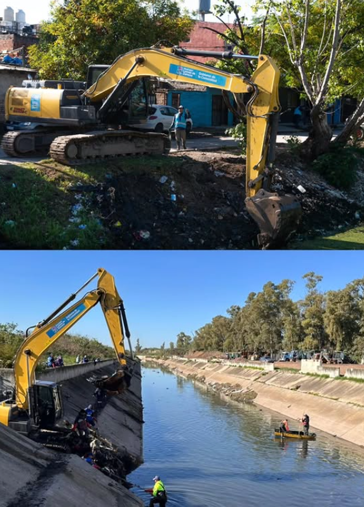 El operativo incluyó limpieza manual y remoción de sedimentos en los puentes del Arroyo Santa Catalina.
