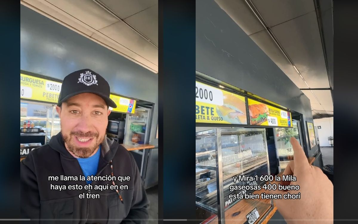 En el video viral, el influencer expresó su sorpresa por la venta de comida en las estaciones.