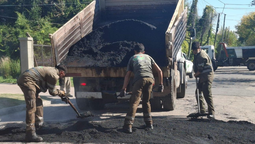 monte grande: continuan los trabajos de bacheo