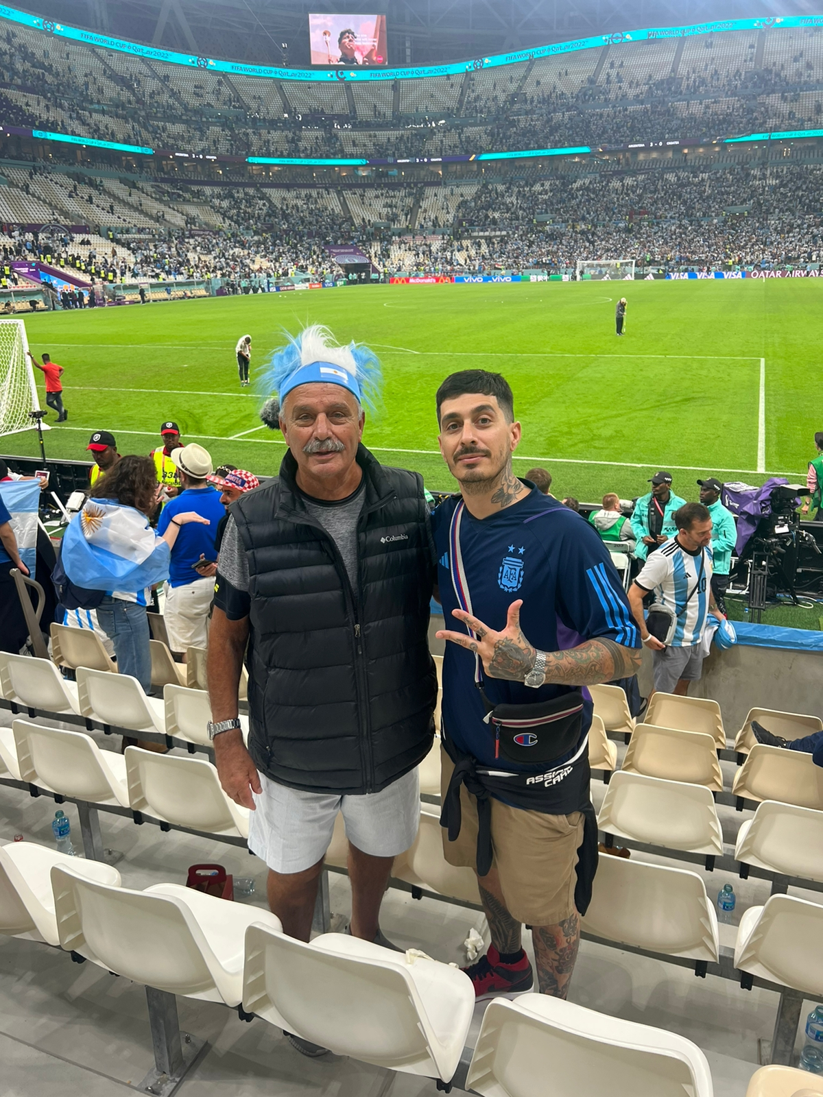 Damián y Daniel vivieron la semifinal y la final del Mundial en Qatar.