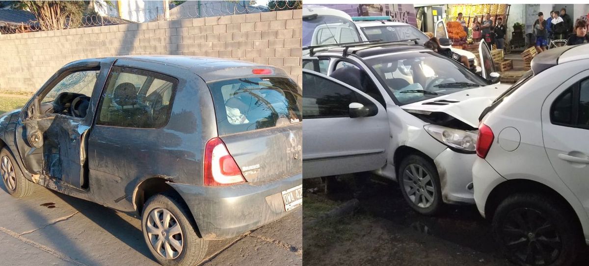 Dos delincuentes se dieron a la fuga después de robar un auto y provocaron dos choques, en Longchamps