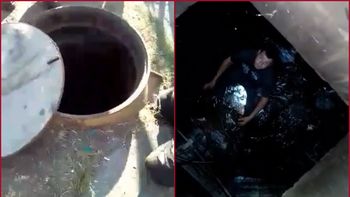 Video: vecino cayó a un pozo de tres metros en Almirante Brown y los bomberos lo rescataron