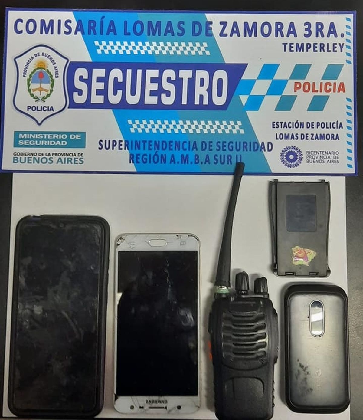 Elementos incautados a los ladrones.