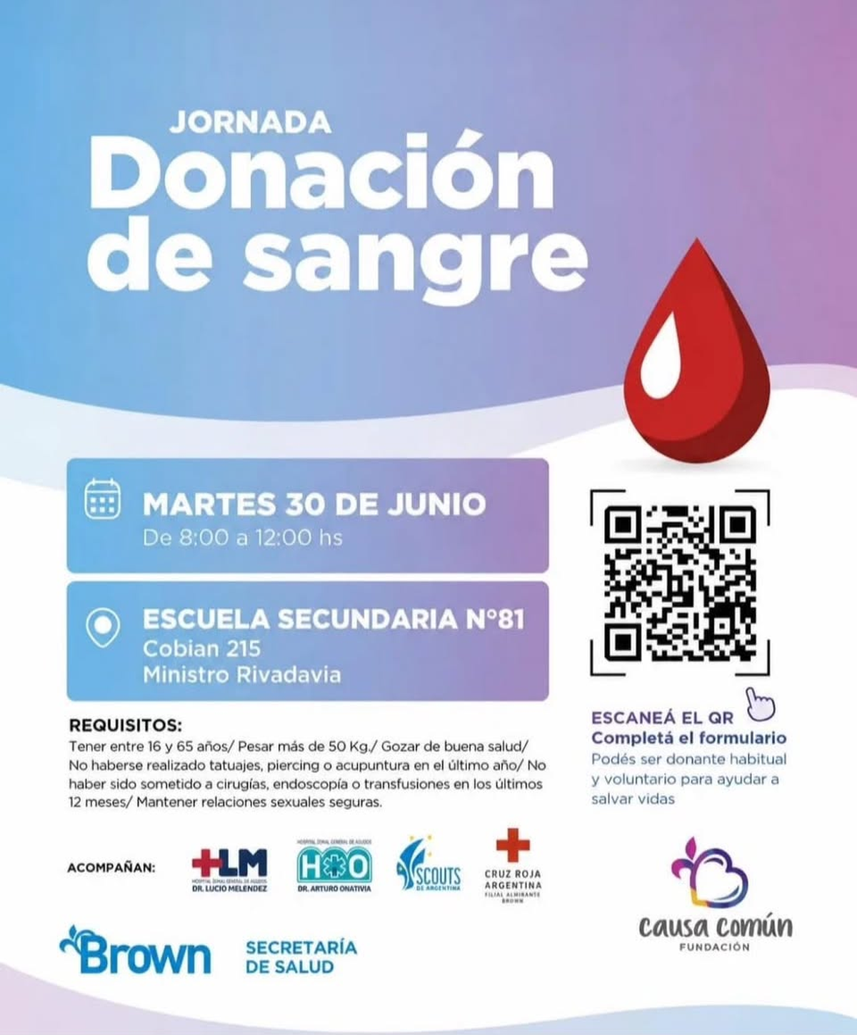 Flyer de difusi&oacute;n para los vecinos de Almirante Brown.&nbsp;