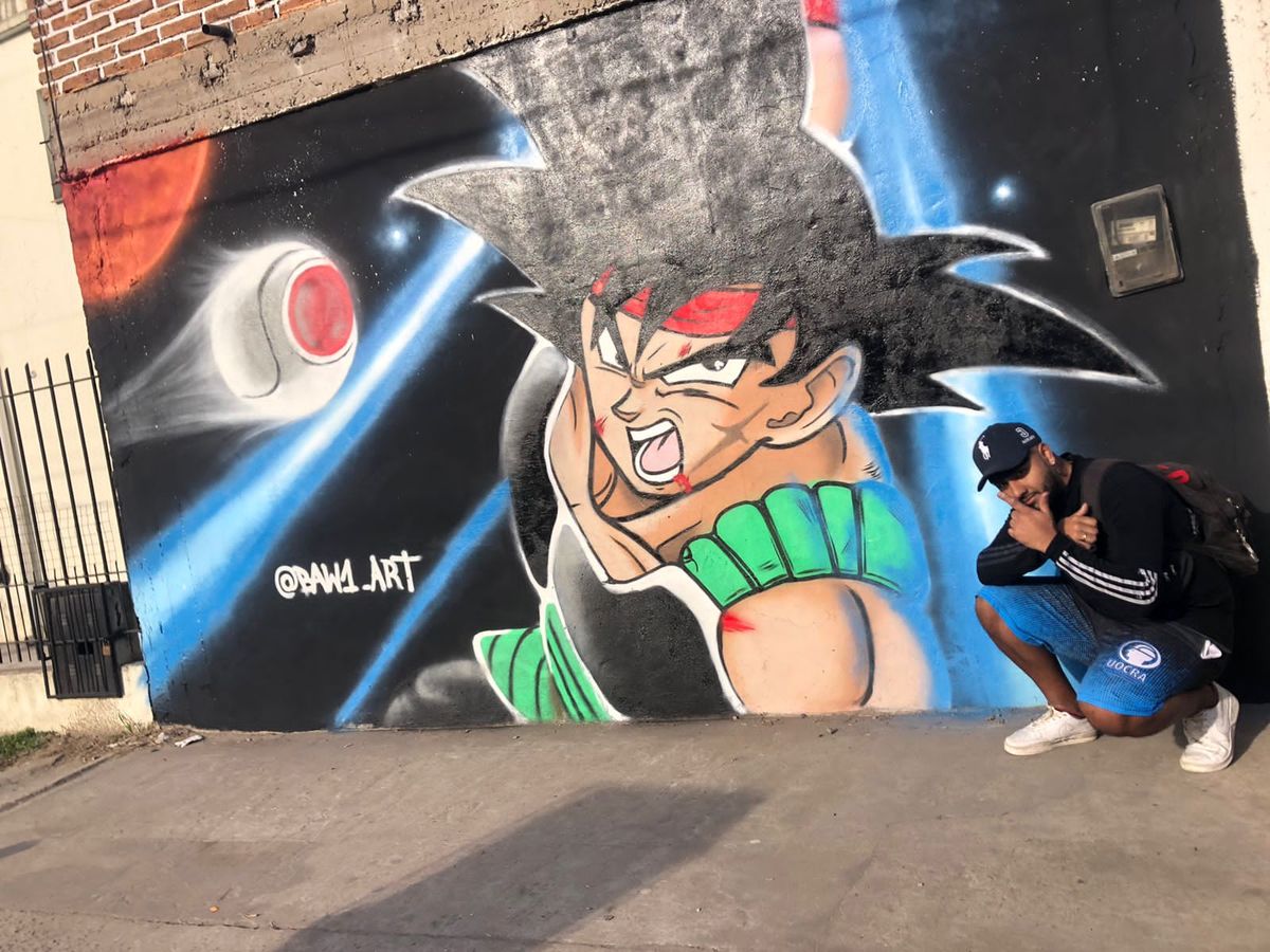 La historia del muralista de Lomas que cumplió el sueño de entregarle un retrato a su ídolo