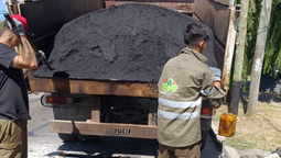 monte grande: continuan las obras de bacheo