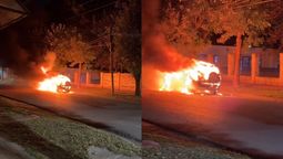 almirante brown: incendio de auto genero preocupacion entre vecinos