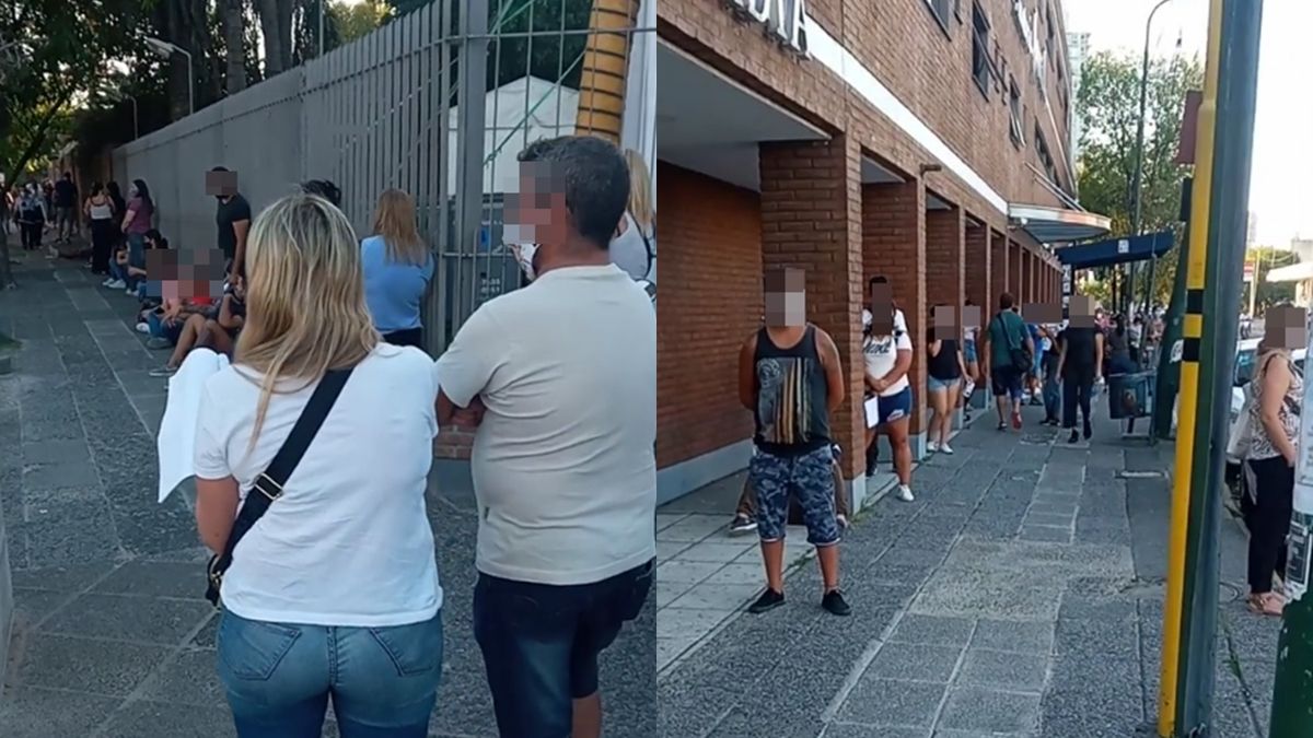 Largas filas para hisopados en el Sanatorio Juncal.