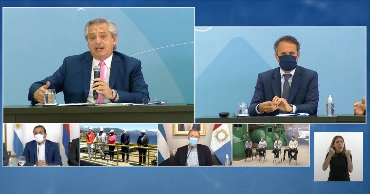 Por videoconferencia, Alberto Fernández encabezó la inauguración de la Estación de Bombeo Arroyo del Rey de Lomas de Zamora.