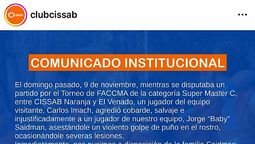 faccma: los comunicados de el venado y cissab tras los hechos de violencia