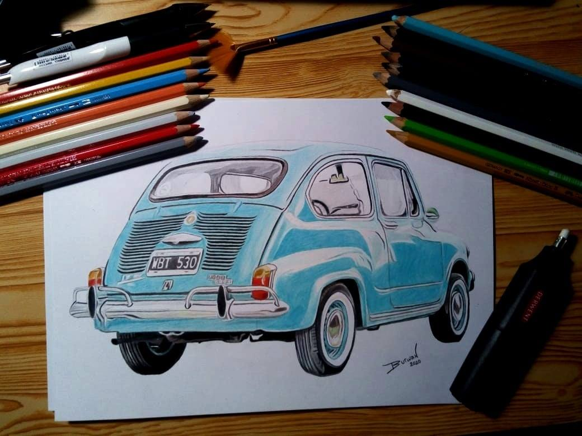 La vecina realiza dibujos por encargo.